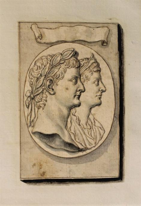 Zdjęcie nr 6 (6)
                                	                             Onyx cameo, Tiberius and Livia, Florence, MAN inv. 14533 - drawing by Pier Leone Ghezzi, ca. 1715-1731
                            